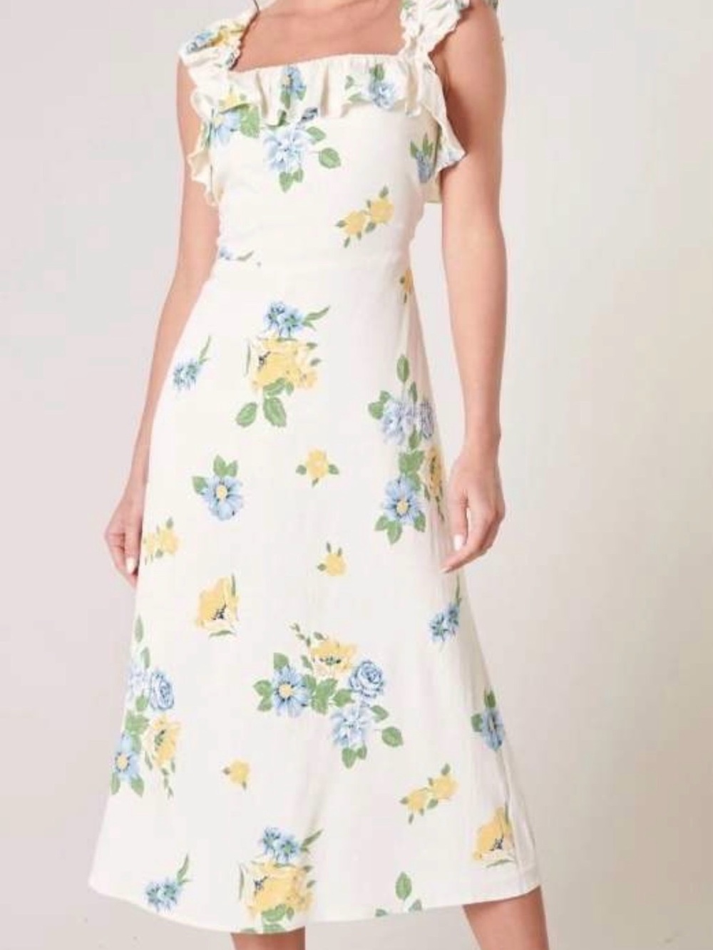 Sugarlips Zula Floral Ruffle Midi Dress Size XS Cottagecore Romantic GardenParty